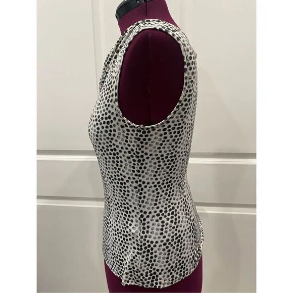 Essentials By Milano Spotted Cowl Neck Top Size medium - Picture 2 of 8